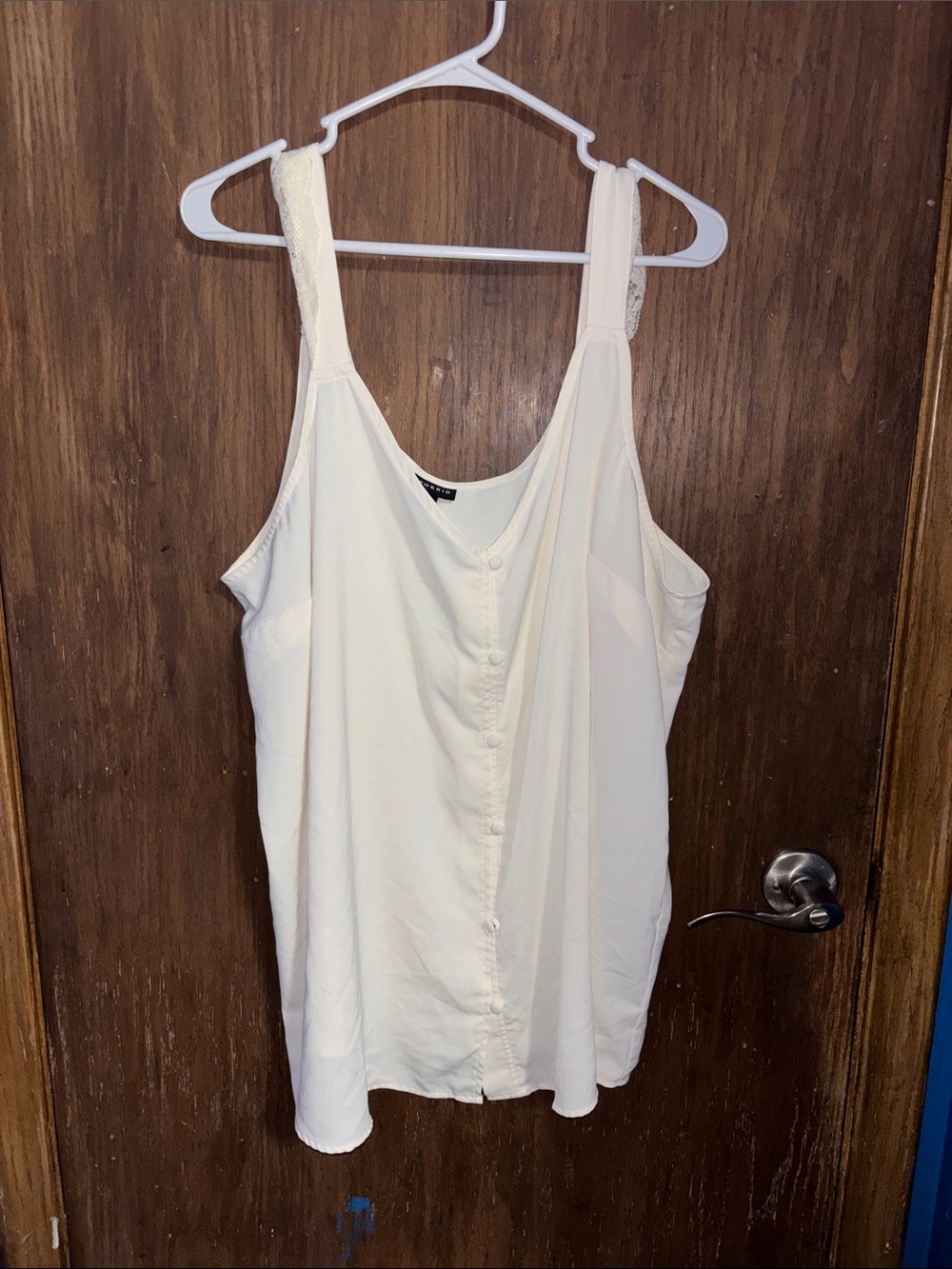 torrid Ivory Button-Front Wide-Strap Camisole